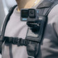 GoPro mounted on Ulanzi chest harness for hands-free filming