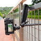 Ulanzi TT38 tripod securely attached to a fence with a camera mounted