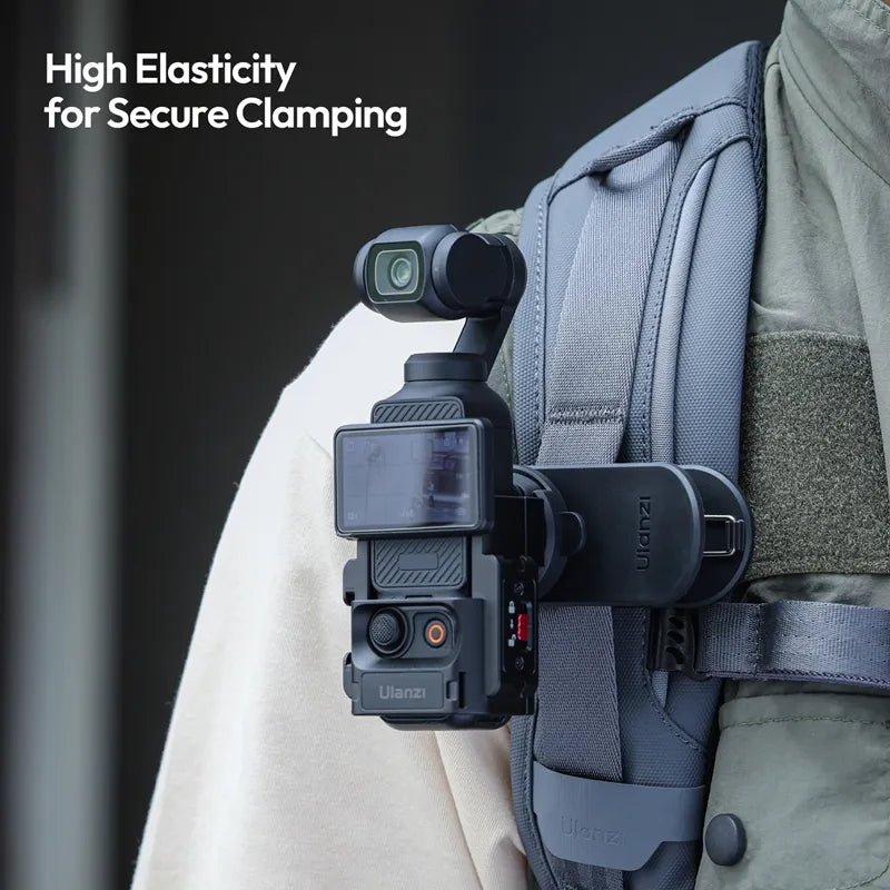 The high elasticity feature of the Ulanzi CK01/CK02 Quick Release Backpack Clip, which provides secure clamping for efficient gear attachment and swapping.