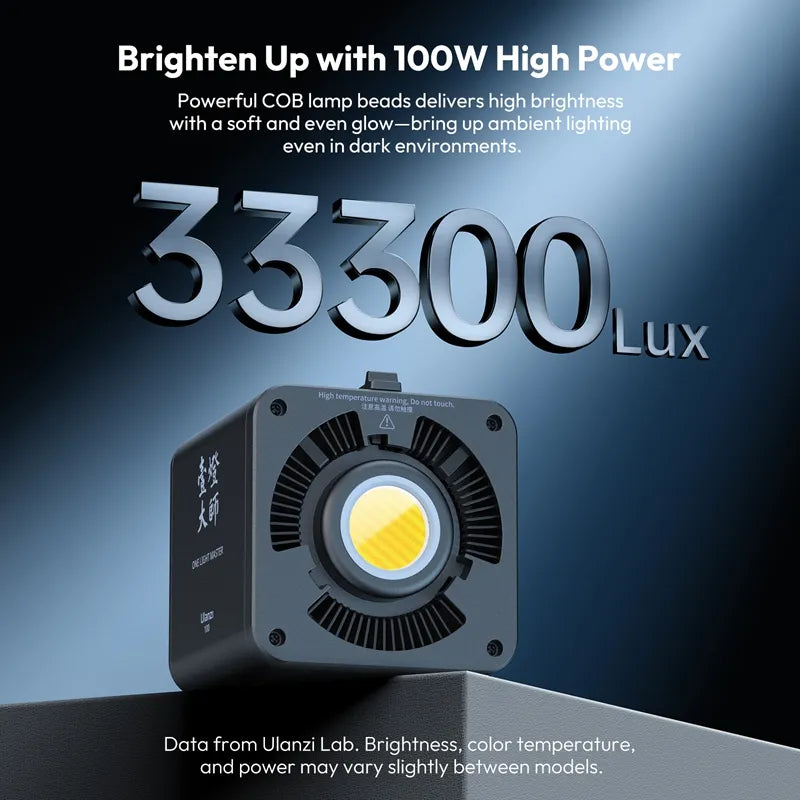 Ulanzi 100W COB Video Light with Built-In Battery Bi Color/RGB