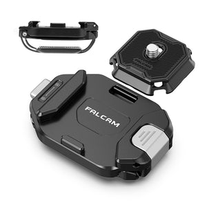 Falcam F38 Quick Release Kit components for camera backpack strap