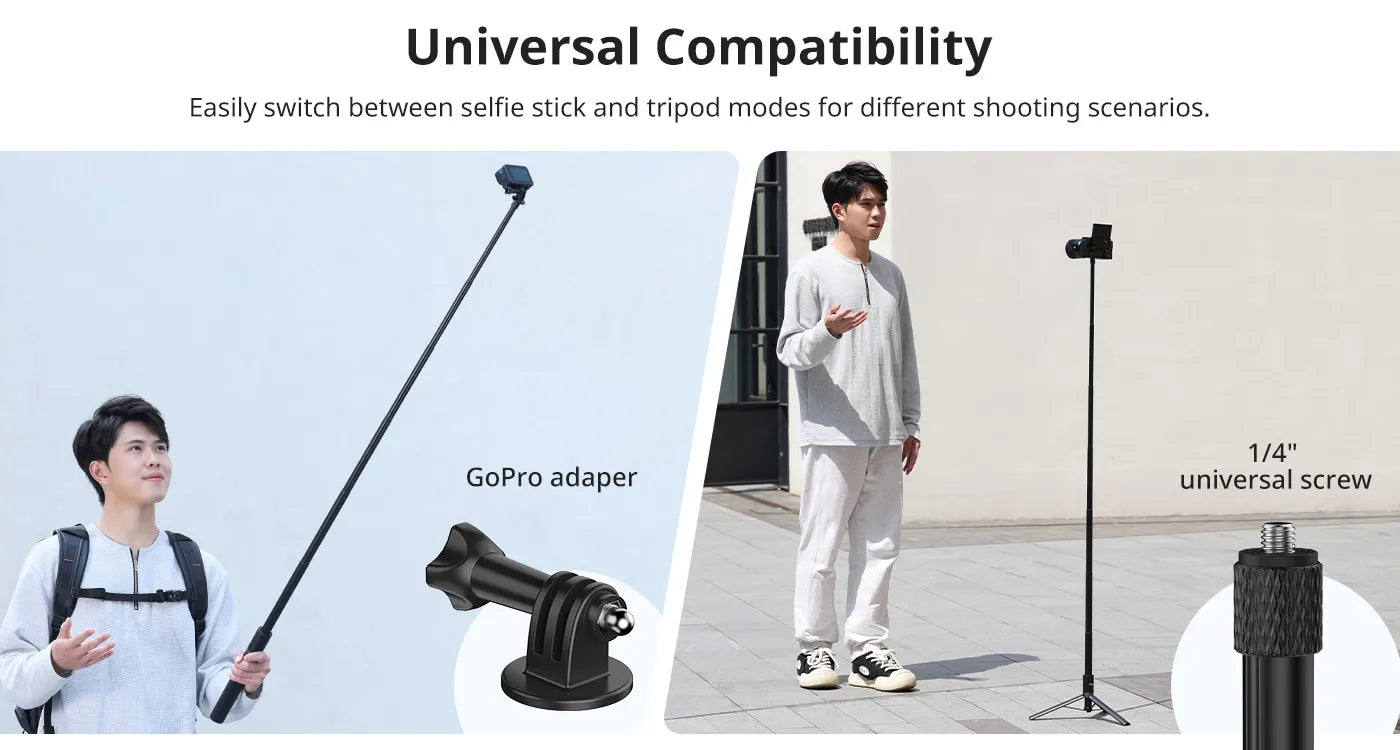 Compatibility with GoPro, DJI, Instan360, phone