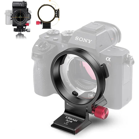 Ulanzi lens mount adapter for Sony cameras with red adjustment knob