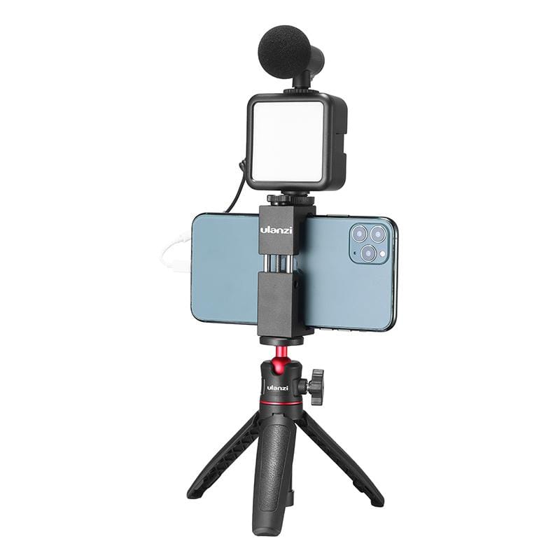 Tabletop Vlogging kit trépied téléphone vidéo avec LED de lumière